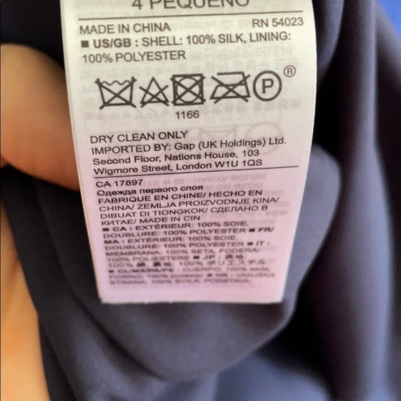 Banana Republic 100% SILK Striped Ruffle Shift Dress size 4P small - Picture 9 of 13